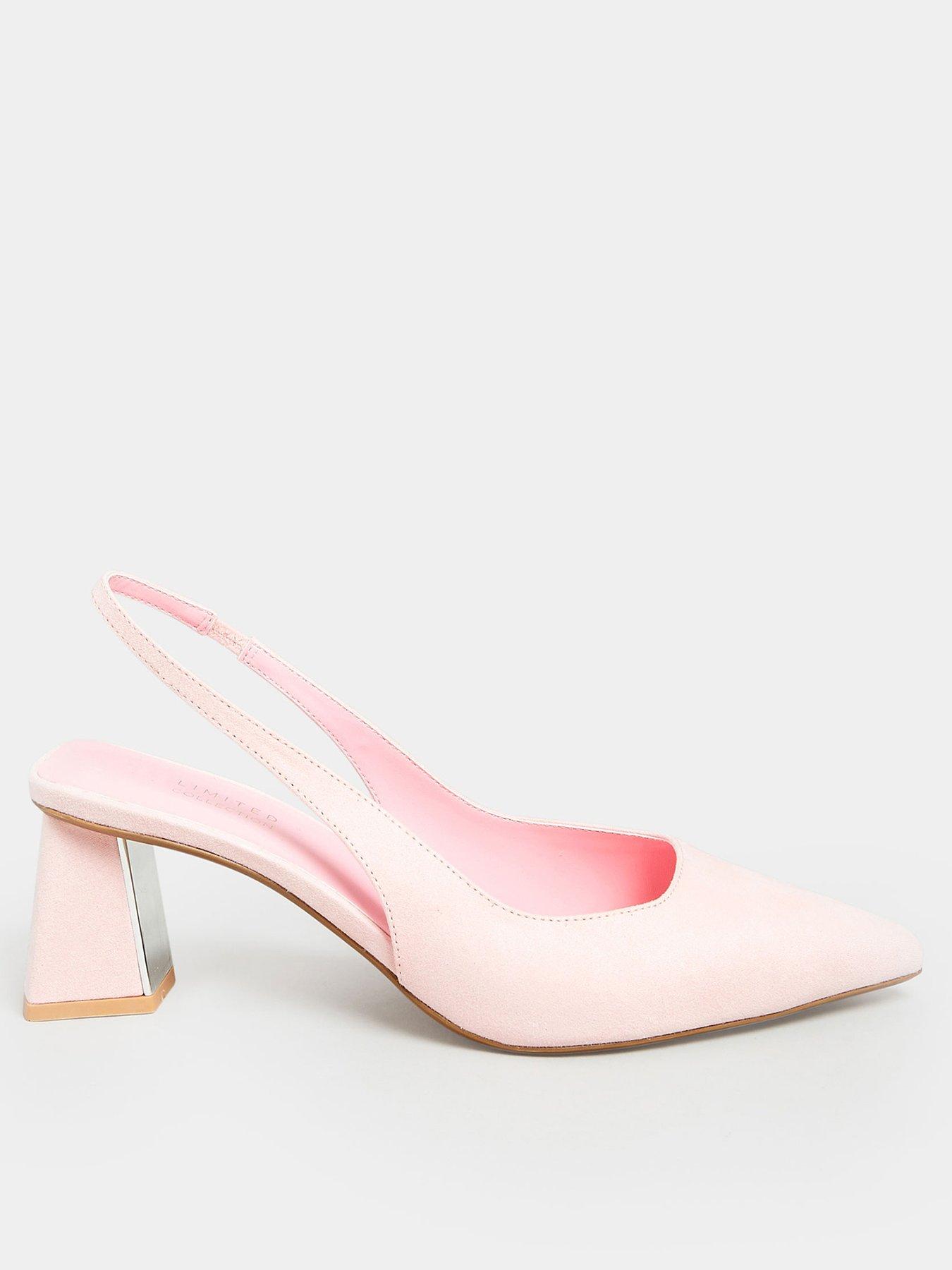 Wide fit pink hot sale court shoes