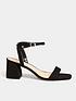  image of yours-wide-fit-mid-block-heel-sandal-two-strap-black