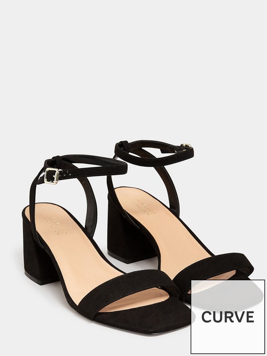 stillFront image of yours-wide-fit-mid-block-heel-sandal-two-strap-black