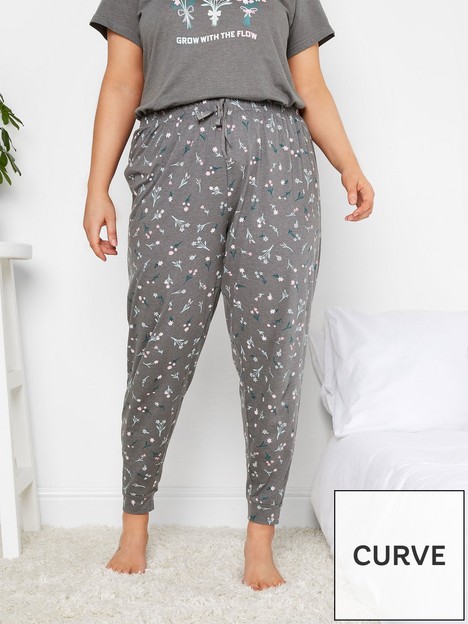 yours-sketchy-floral-cuffed-pant-grey