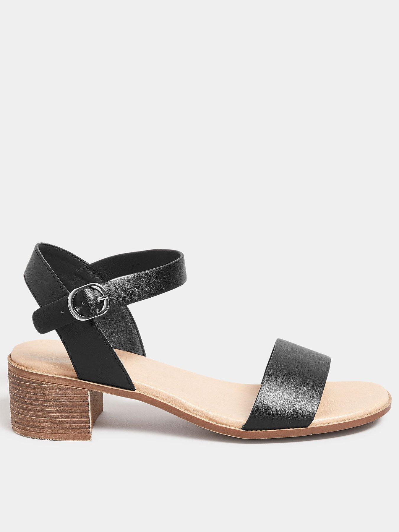  image of yours-extra-wide-fit-block-heel-casual-sandal--nbspblack