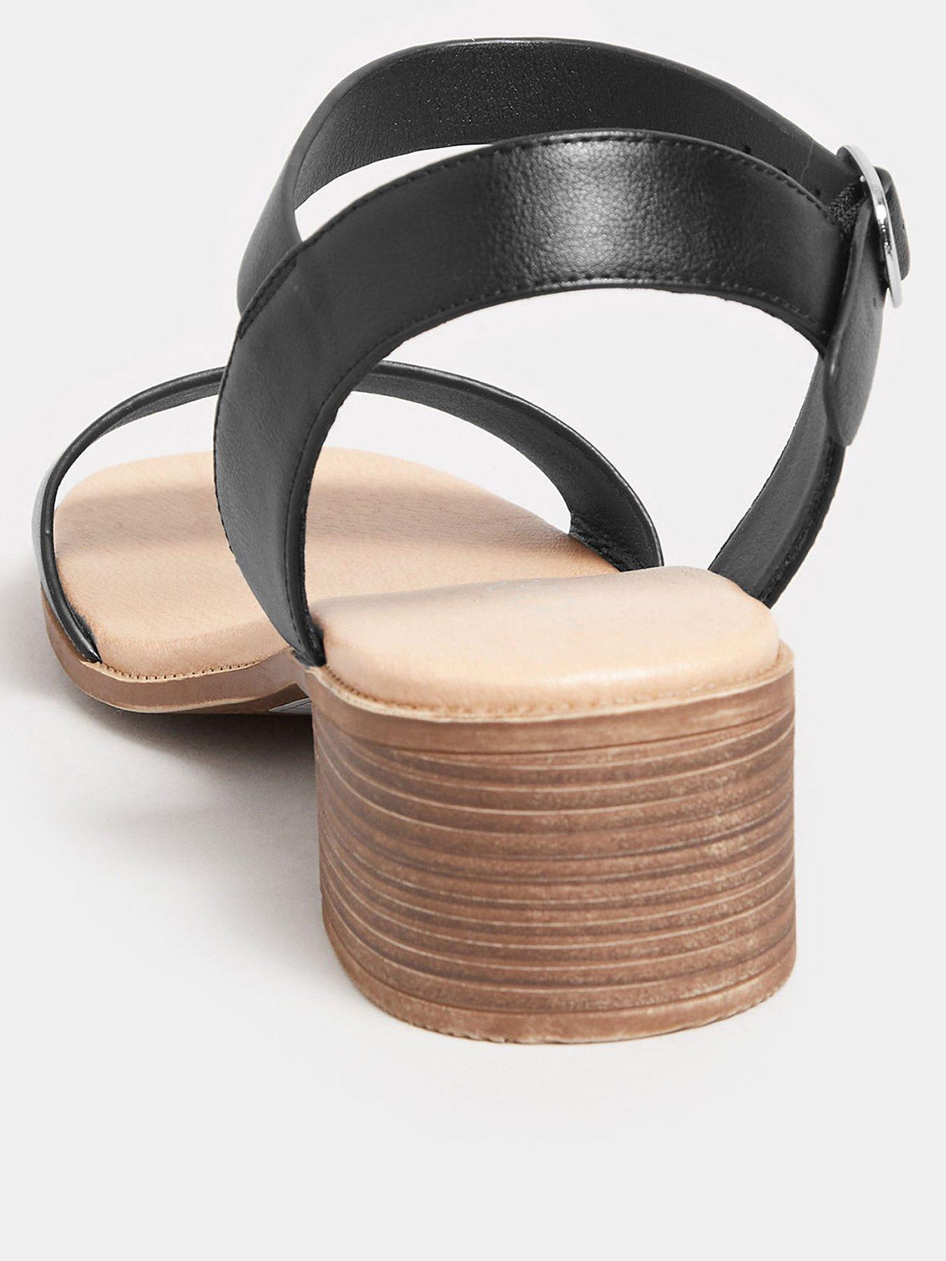  image of yours-extra-wide-fit-block-heel-casual-sandal--nbspblack