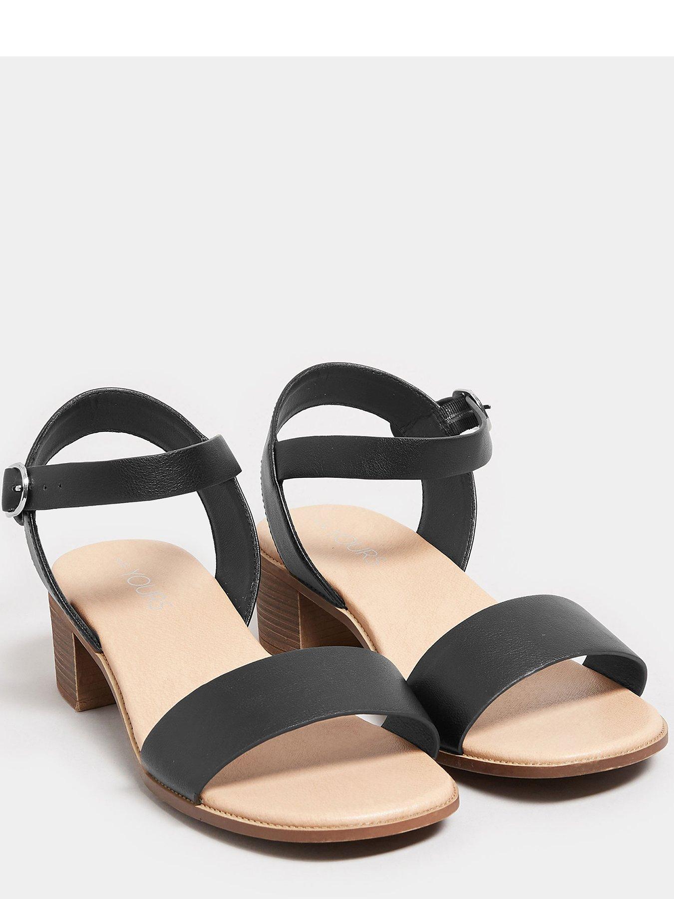  image of yours-extra-wide-fit-block-heel-casual-sandal--nbspblack