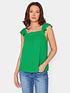  image of long-tall-sally-cheese-cloth-frill-top-green