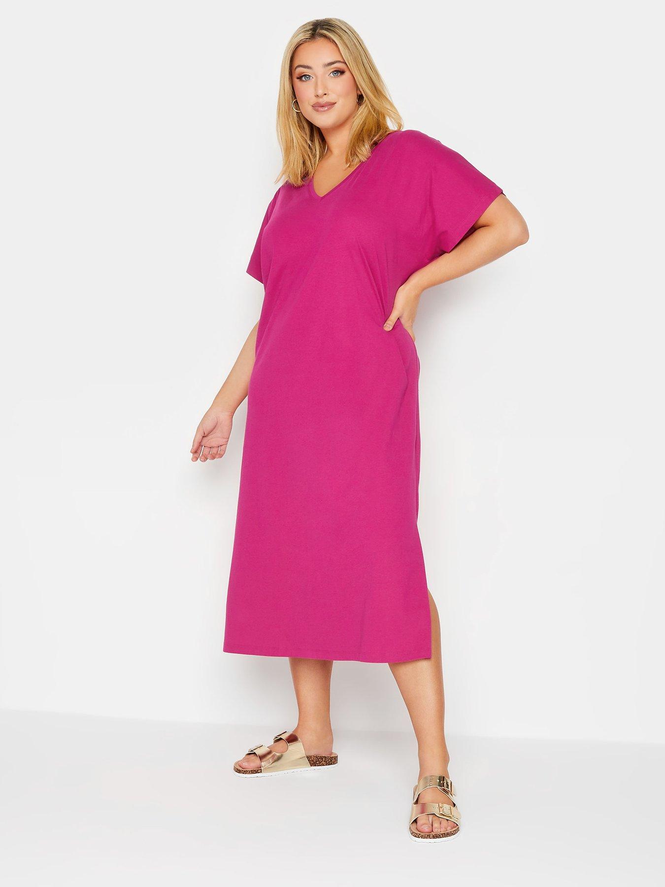 T shirt dress 2024 with split sides