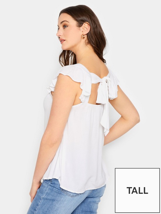 stillFront image of long-tall-sally-cheese-cloth-frill-top-white