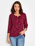  image of long-tall-sally-animal-print-henley-top--nbsppinknbsp
