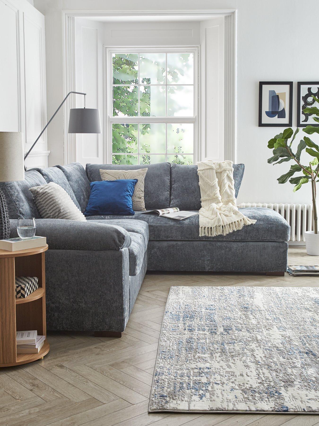 Blue grey deals sectional sofa