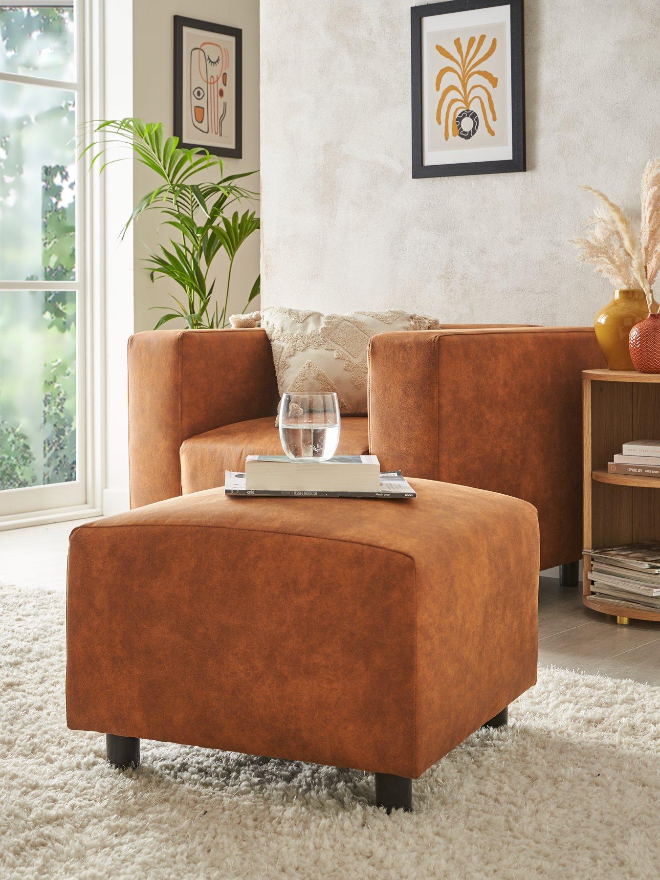 Brown deals suede footstool