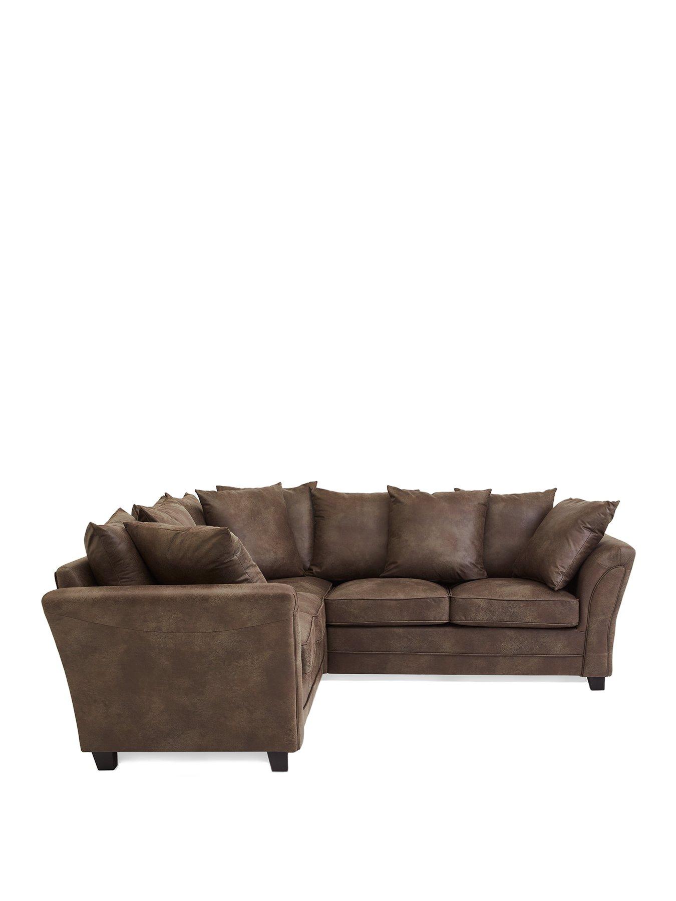 Dury Leather Look Corner Group Sofa