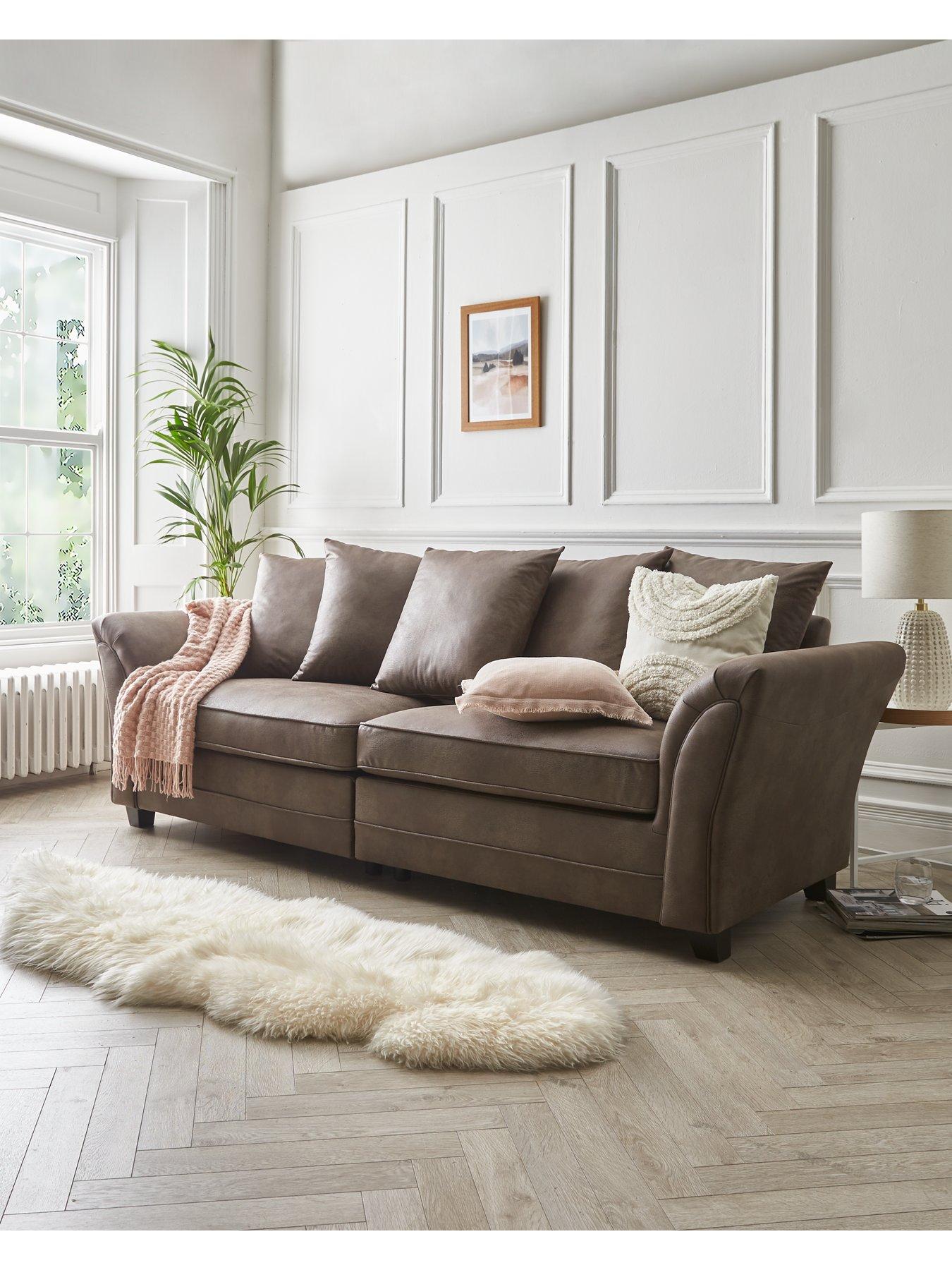 Very Home Dury Leather Look 4 Seater Sofa - FSC® Certified
