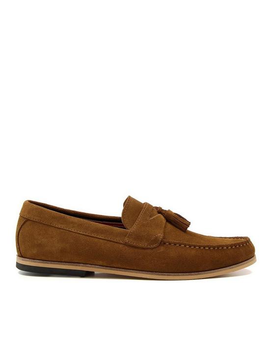 front image of dune-london-dune-bart-suede-loafers-light-brown