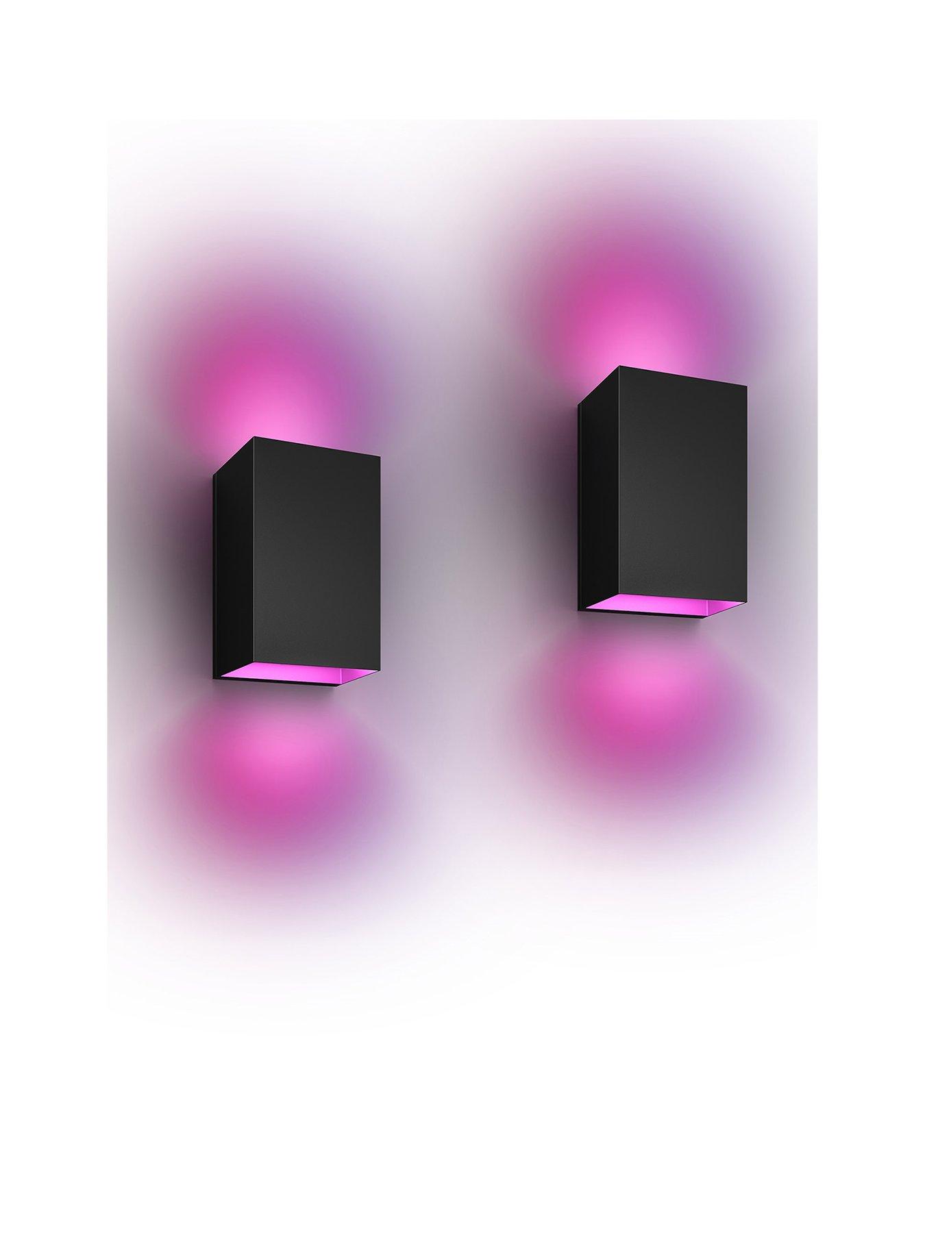 Philips Hue Hue Resonate White and Colour Ambiance Smart Outdoor Wall Light Twin Pack Black