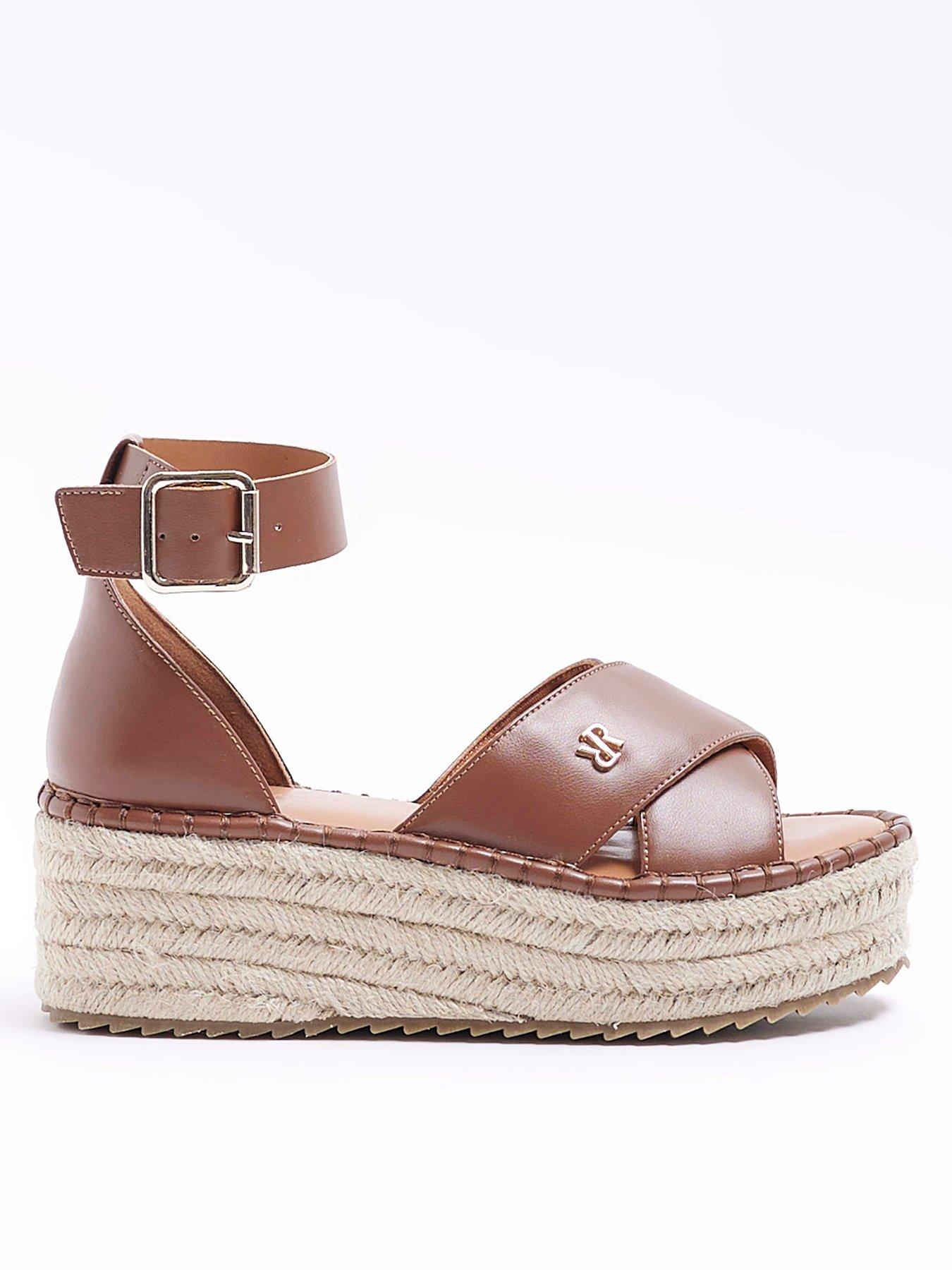  image of river-island-wide-espadrille-platform-brown