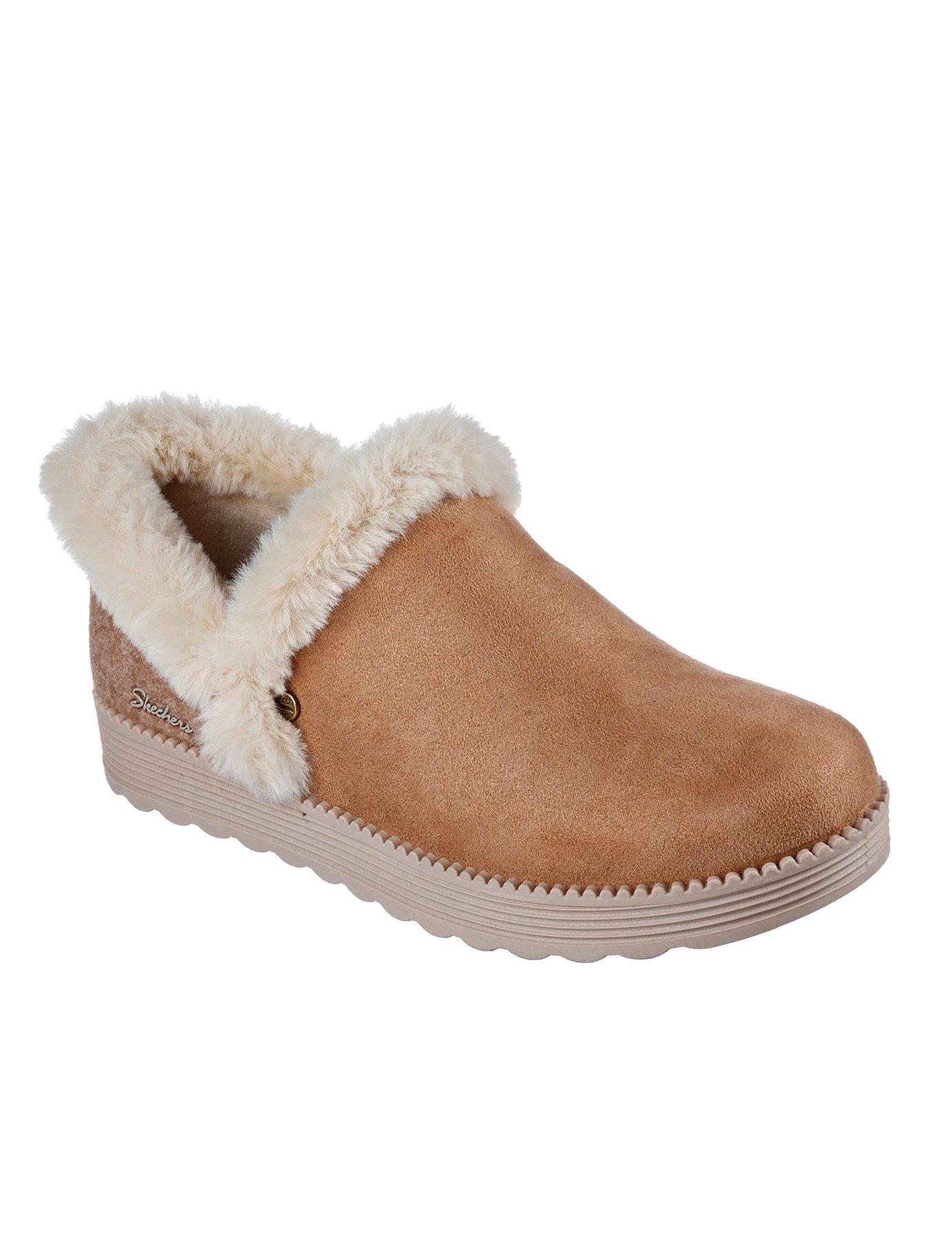 Skechers suede ruffle slip on sale on