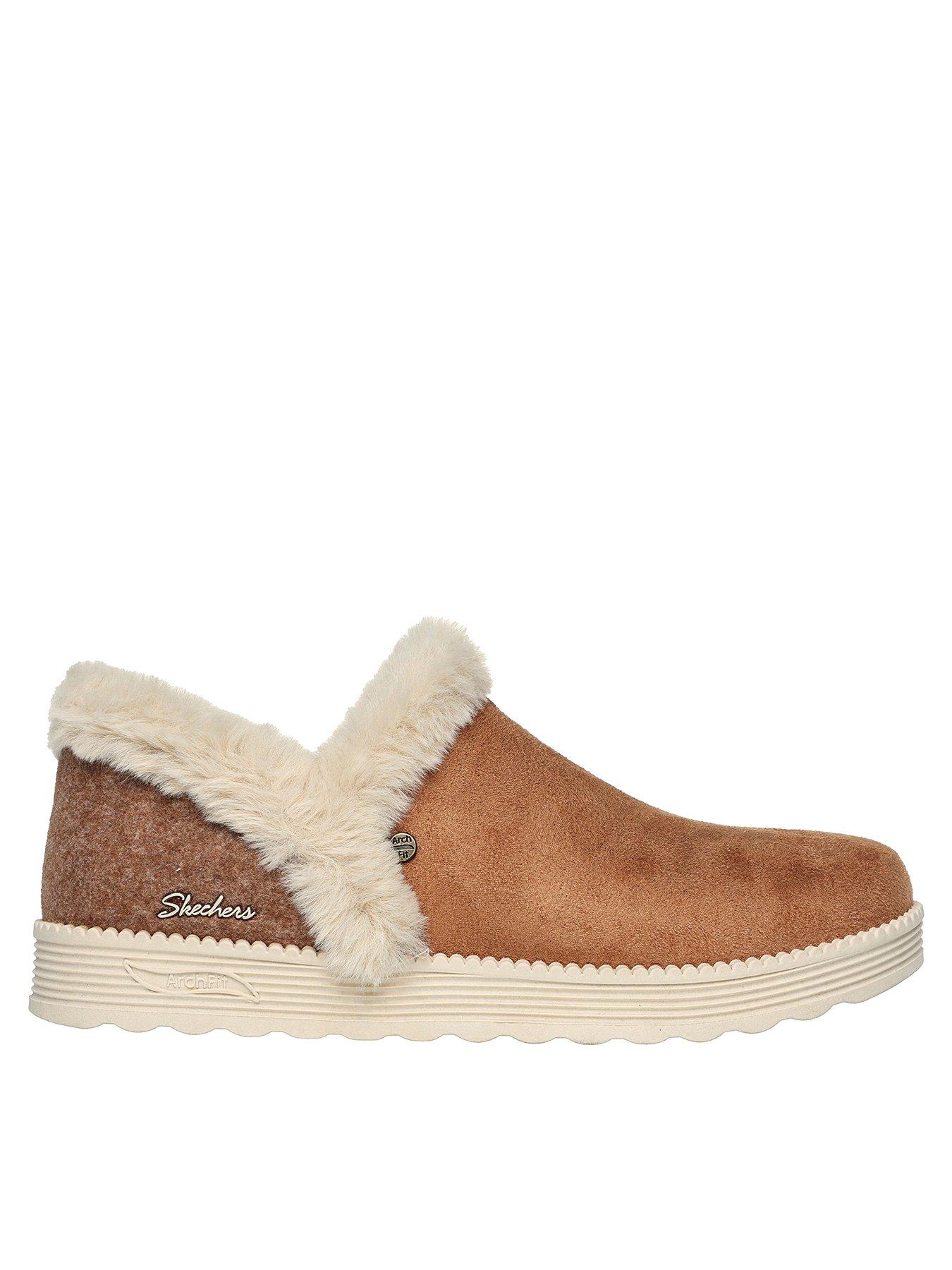 Skechers suede ruffle slip on sale on