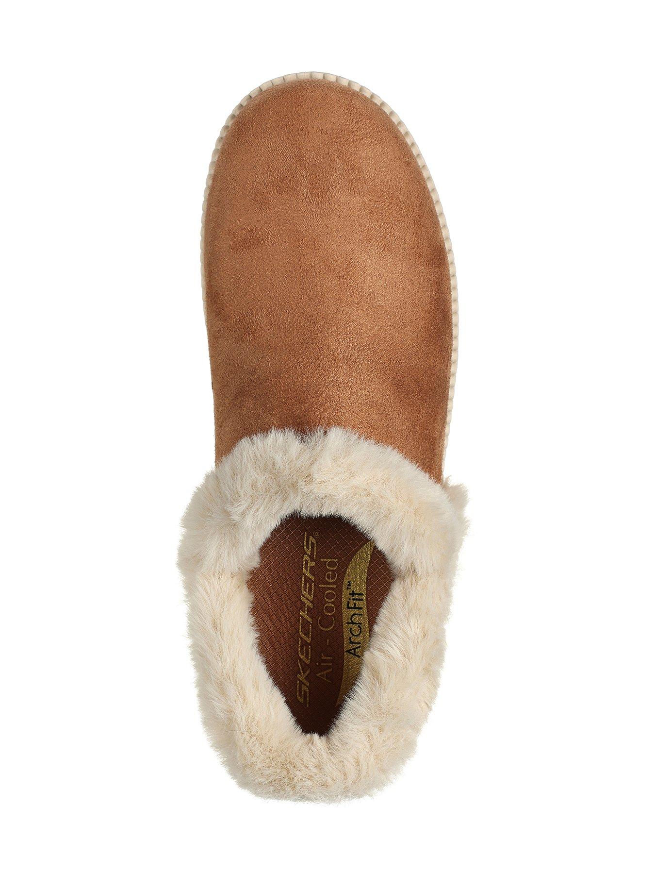 Skechers faux fur outlet slippers