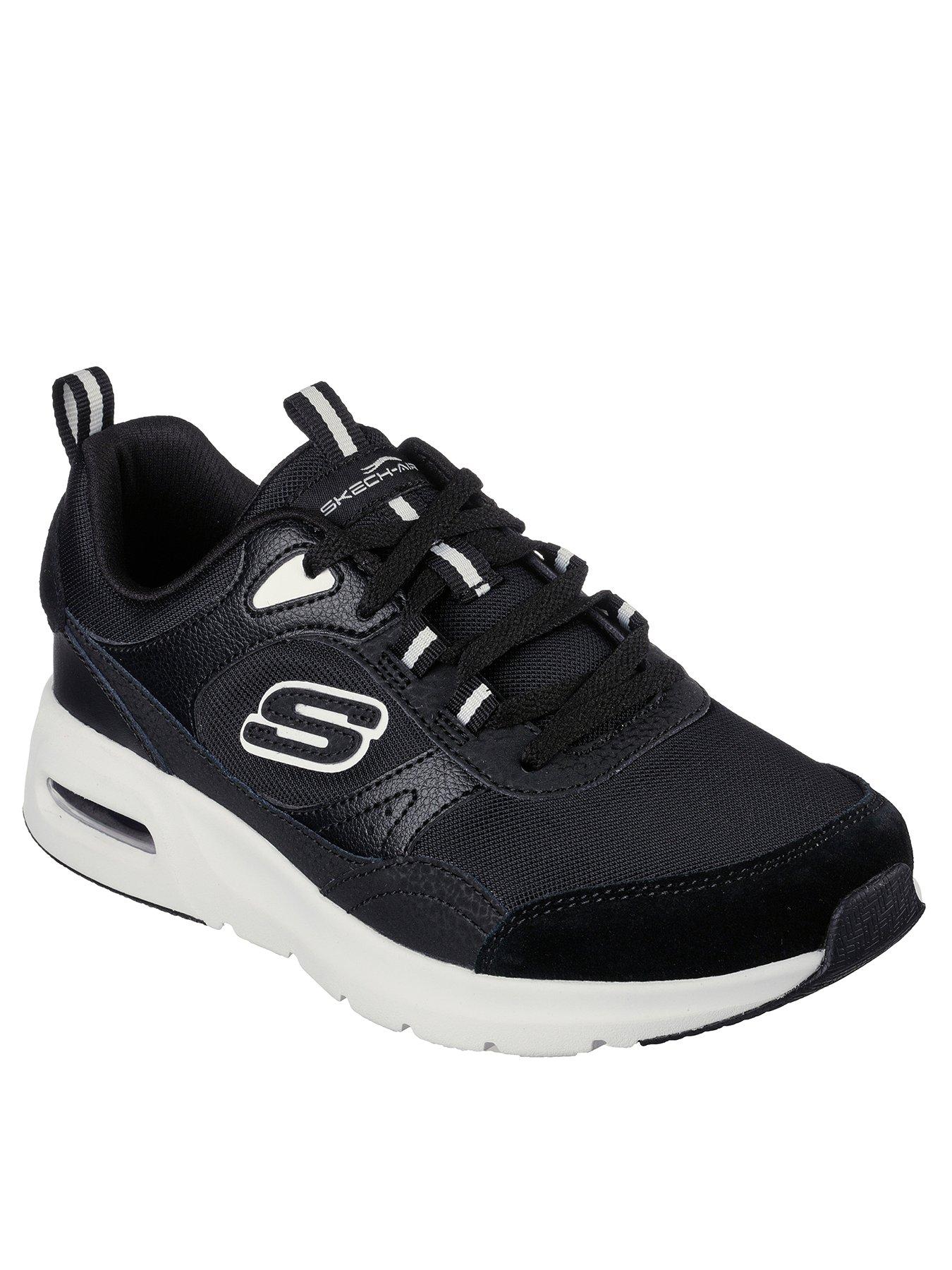 Skechers Skech-air Court Mesh Lace-up Black Leather/mesh/white | littlewoods.com