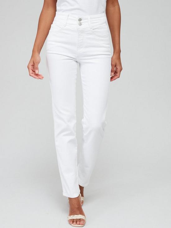front image of v-by-very-sculpt-straight-fit-jean-with-stretch-white
