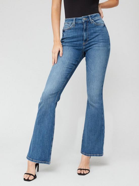 front image of v-by-very-cali-relaxed-flare-jean-mid-wash-blue