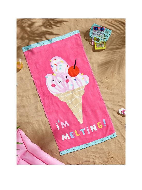 front image of catherine-lansfield-im-melting-beach-towel