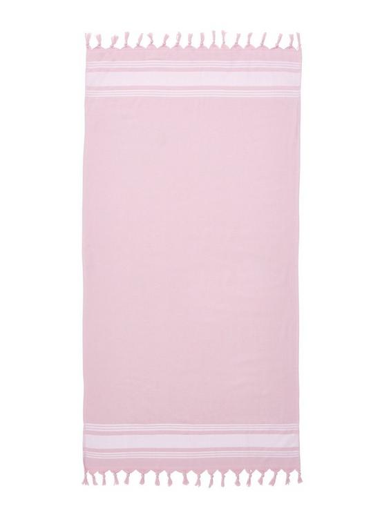 stillFront image of catherine-lansfield-hammam-beach-towel--pink