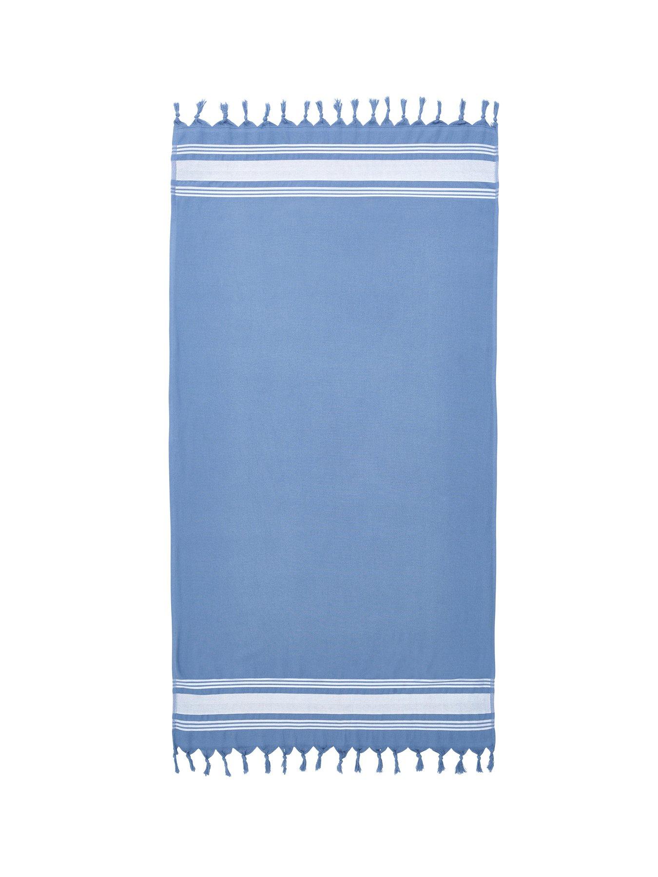Catherine Lansfield Hammam Beach Towel Blue
