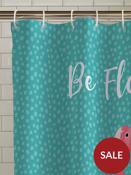 stillFront image of catherine-lansfield-flamingo-shower-curtain