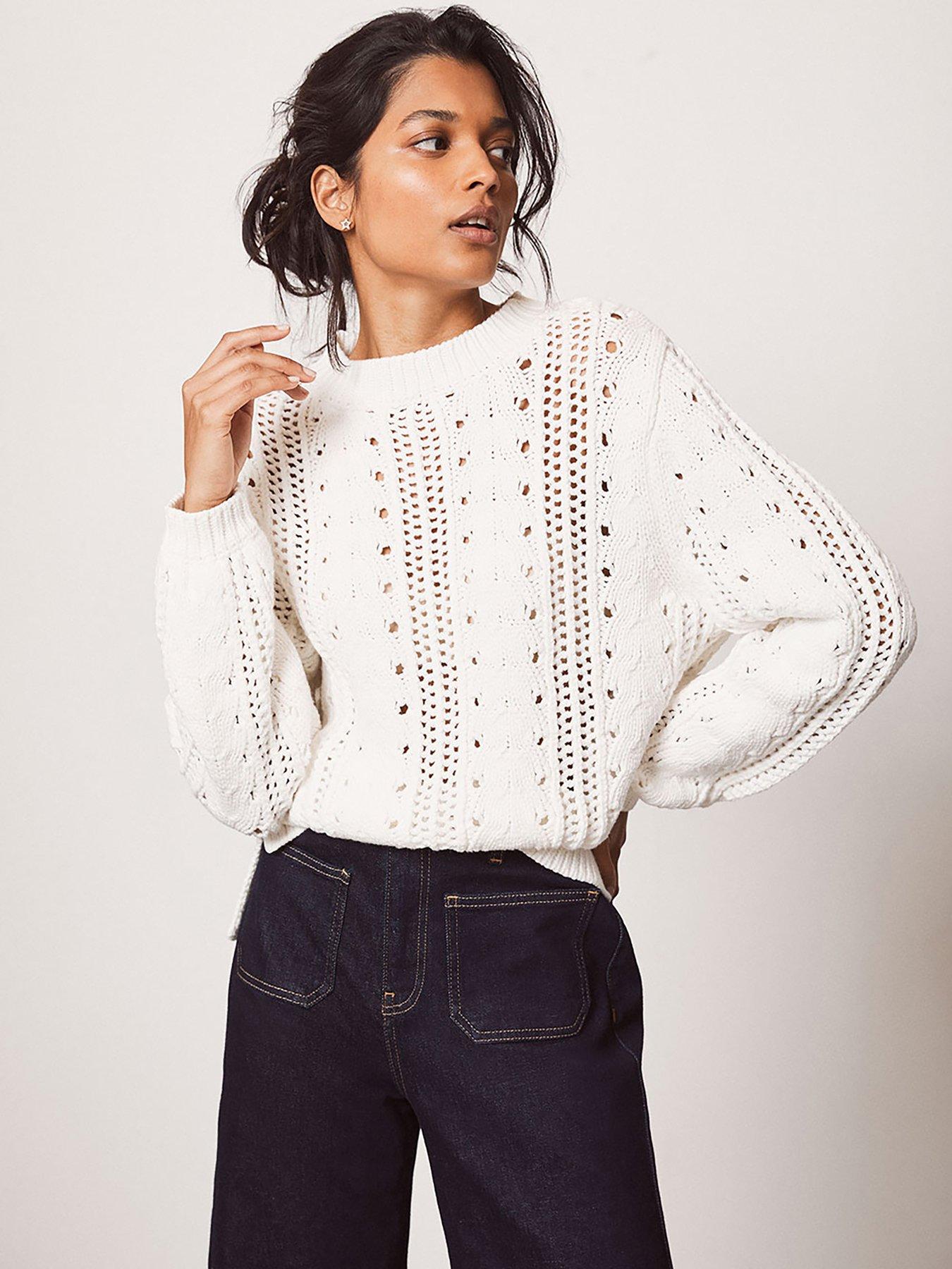 Mint Velvet White Cable Knit Jumper | littlewoods.com