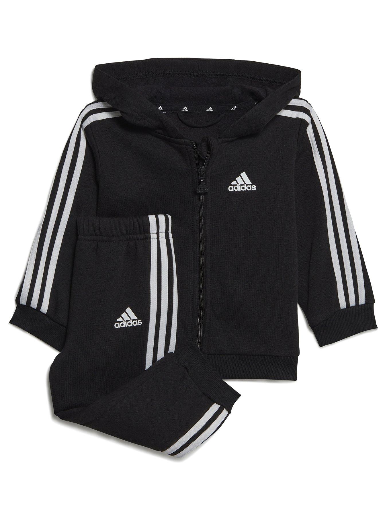 undefined Infant Essentials Full Zip Hoodie And Jogger Set - Black/White