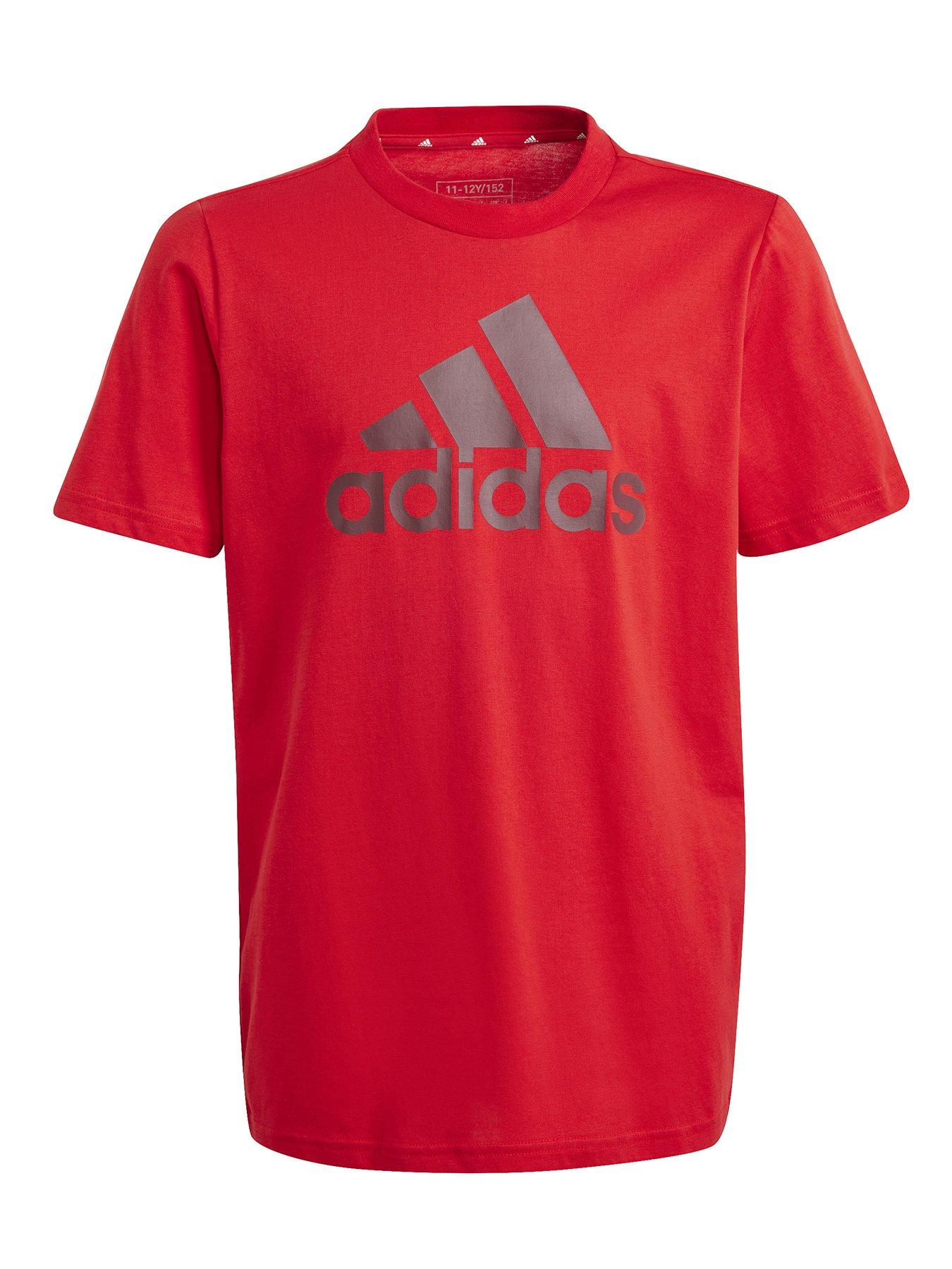 image of adidas-sportswear-essentials-junior-unisex-big-logo-tee-red