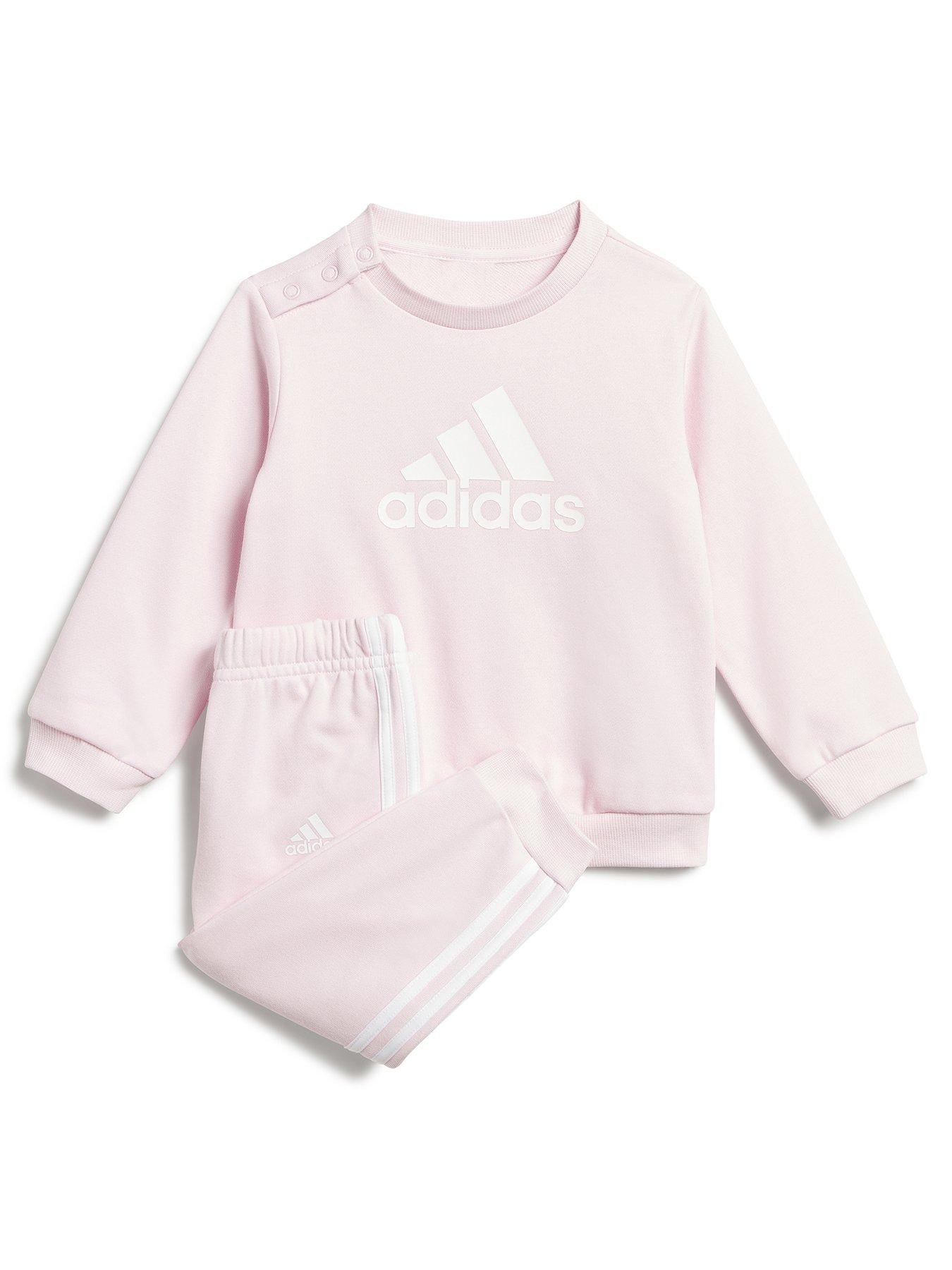 Light pink hotsell adidas tracksuit