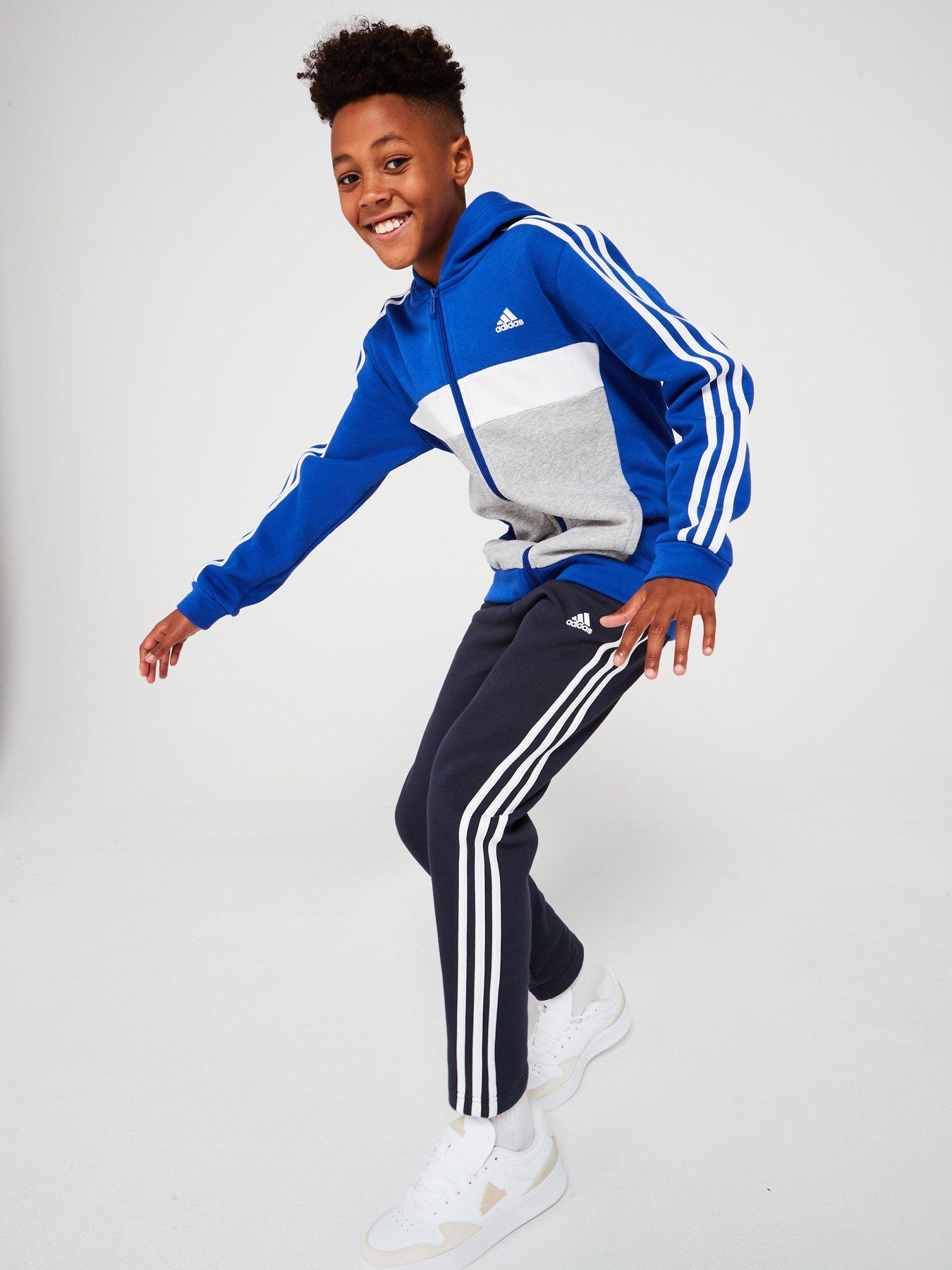 adidas Sportswear Junior 3 Stripe Tiberio Tracksuit Blue littlewoods