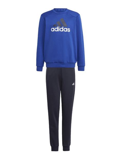 adidas-sportswear-essentials-junior-big-logo-fleece-tracksuit-blue