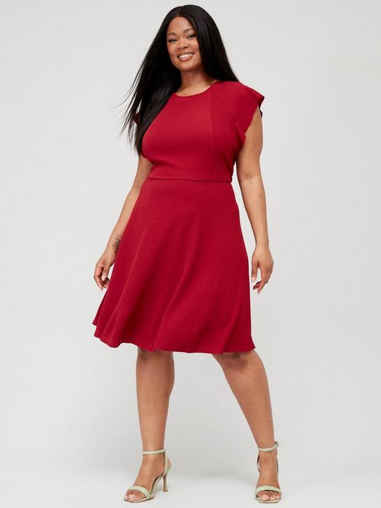 front image of city-chic-skylar-dress-red