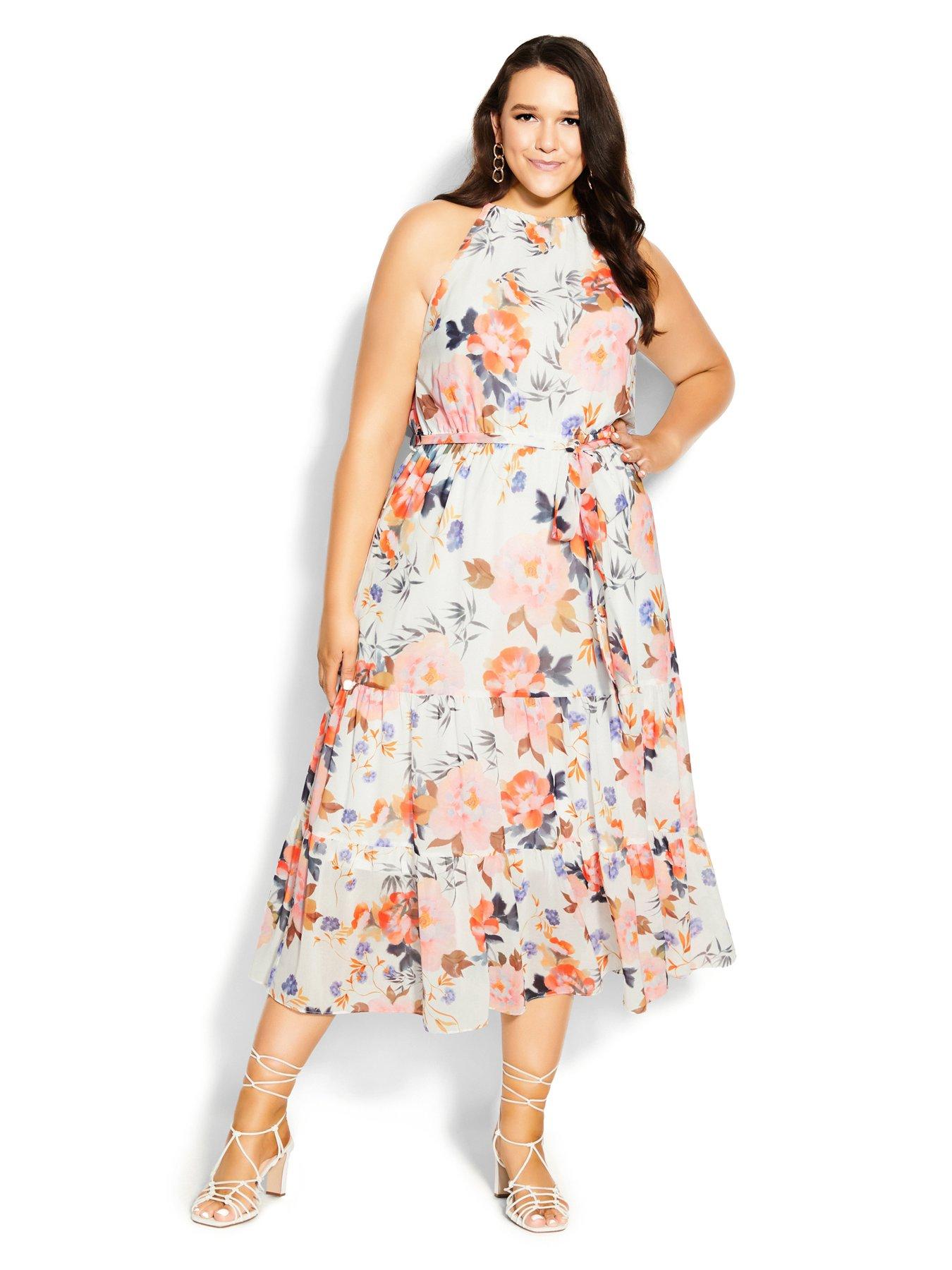 City Chic Penelope Maxi Dress - Multi