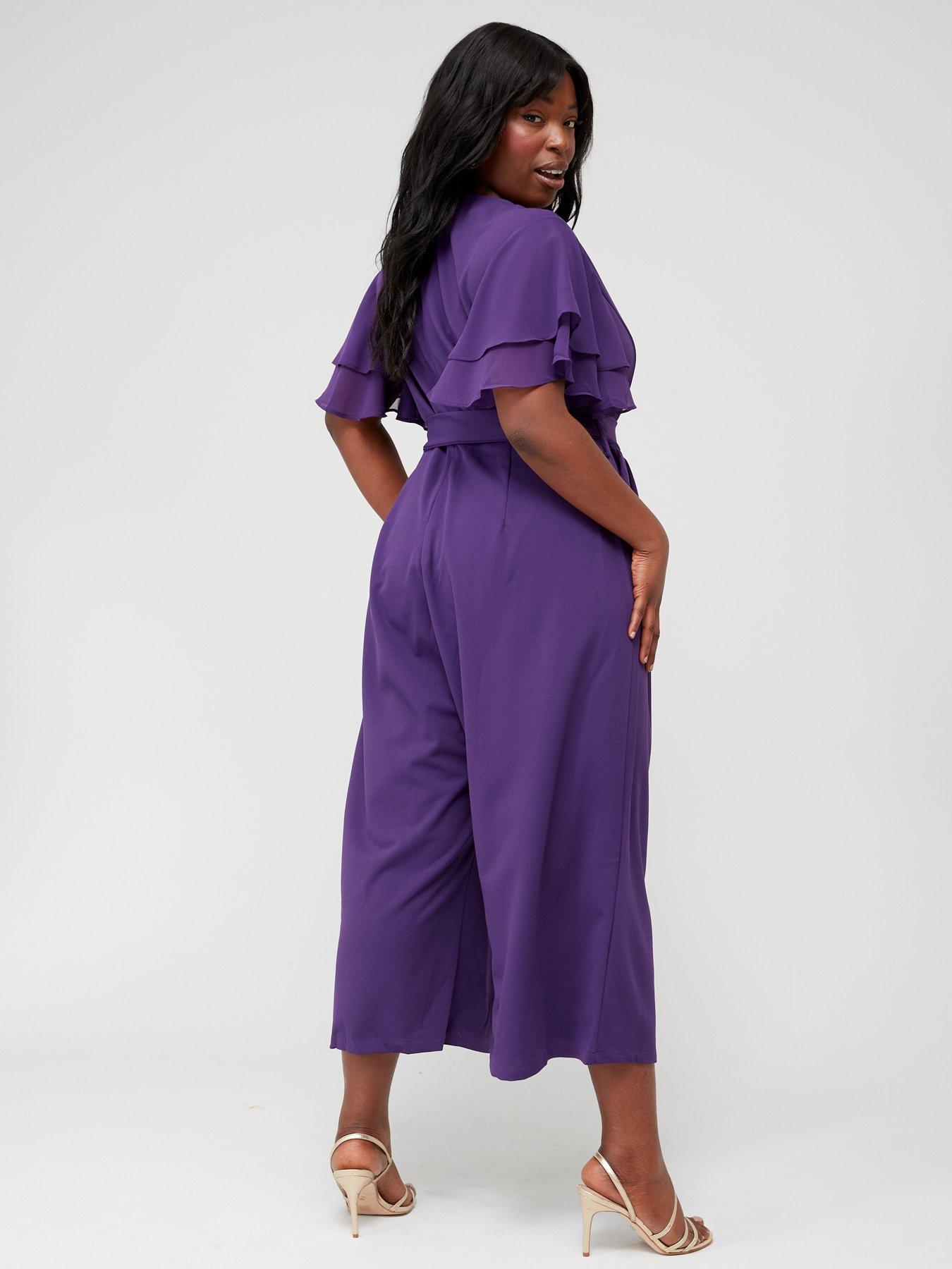 Plus size best sale purple jumpsuit