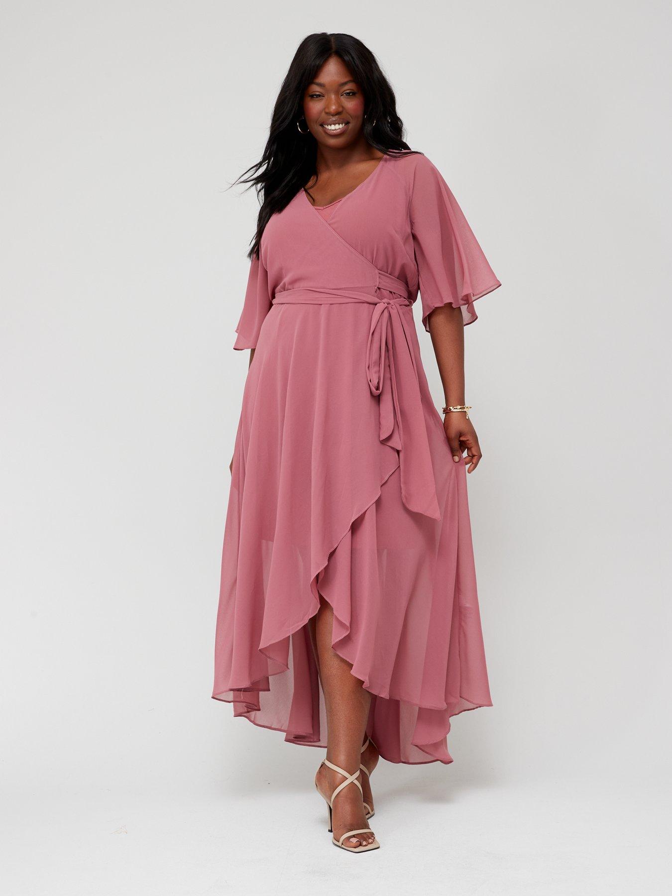 CITY CHIC | Women's Plus Size Cute Girl Elbow Sleeve Dress - rosy - 12 Plus