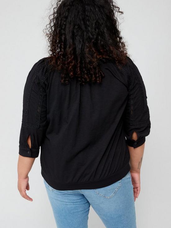 stillFront image of city-chic-enchanted-embroidered-top-black