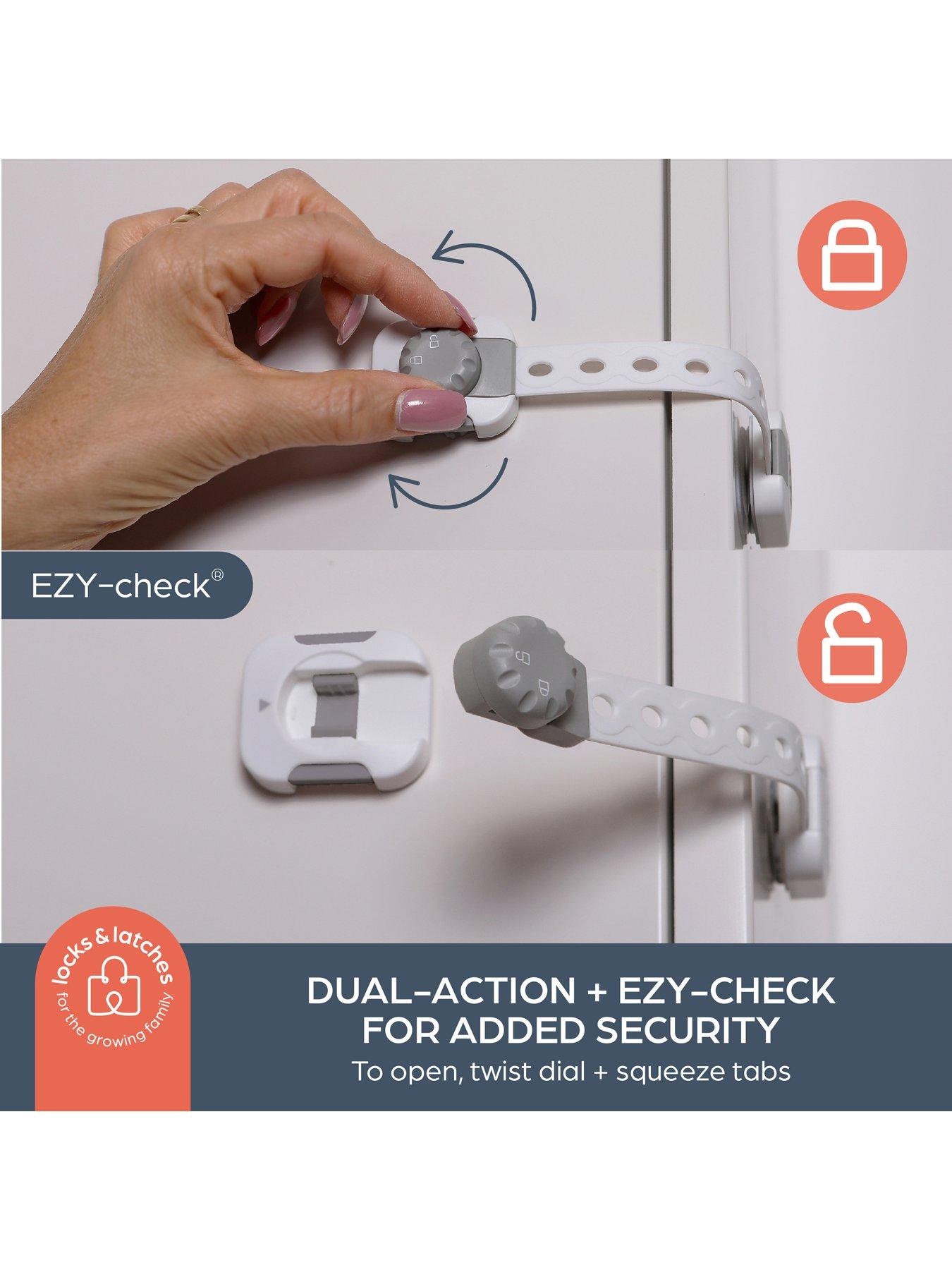Image 3 of 7 of Dreambaby Twist N Lock Multi-Purpose Latches 6 pack - Grey/White
