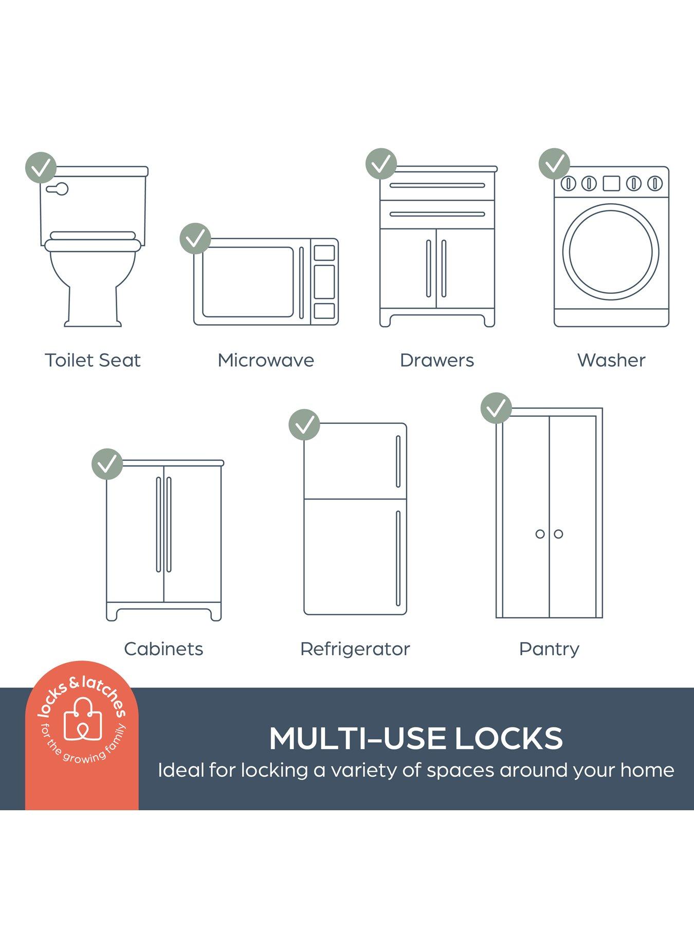 Image 4 of 7 of Dreambaby Twist N Lock Multi-Purpose Latches 6 pack - Grey/White