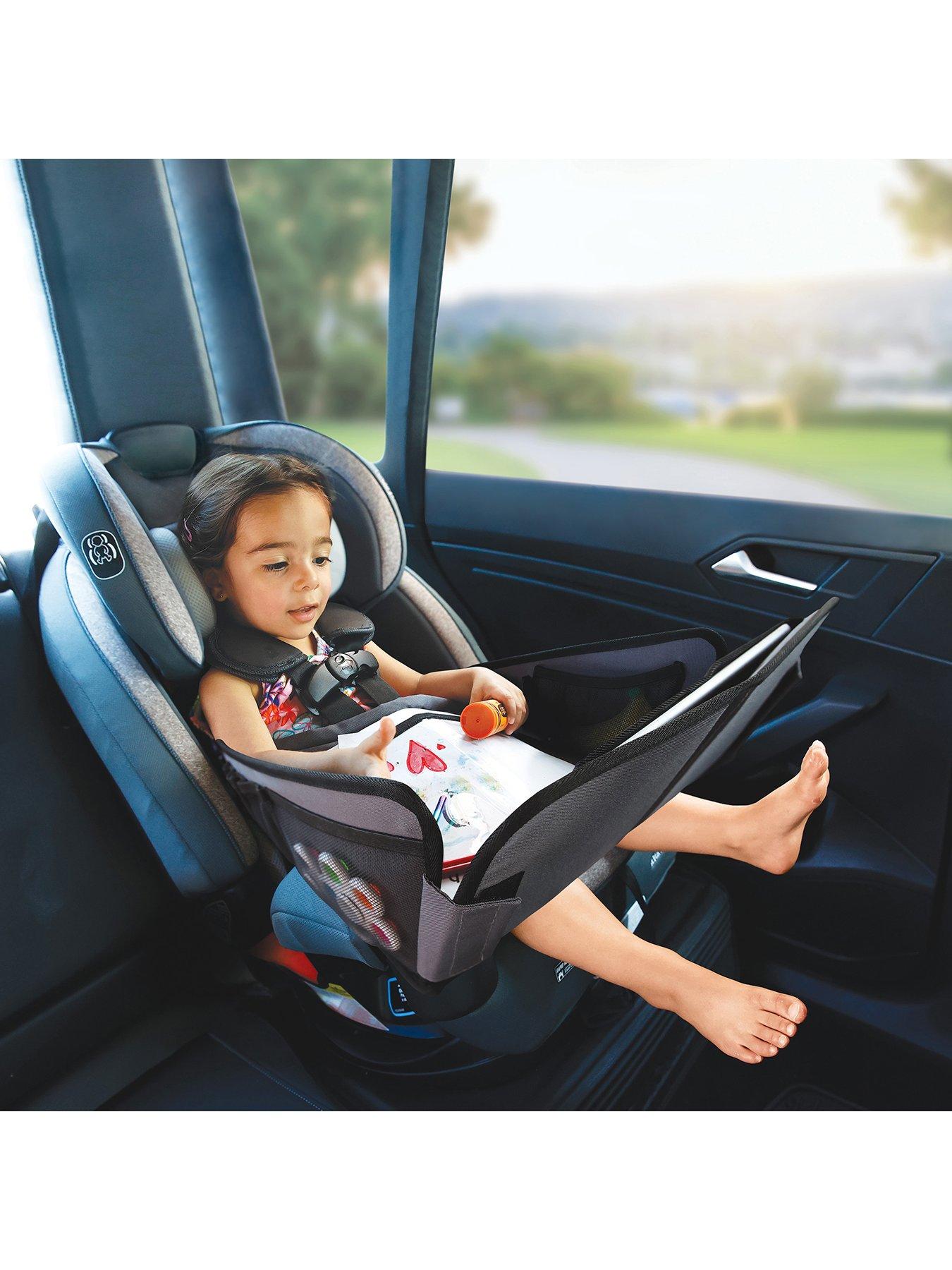  image of dreambaby-on-the-go-extra-large-car-tray-table-with-tablet-holder-storage-pockets-amp-carry-strap-black