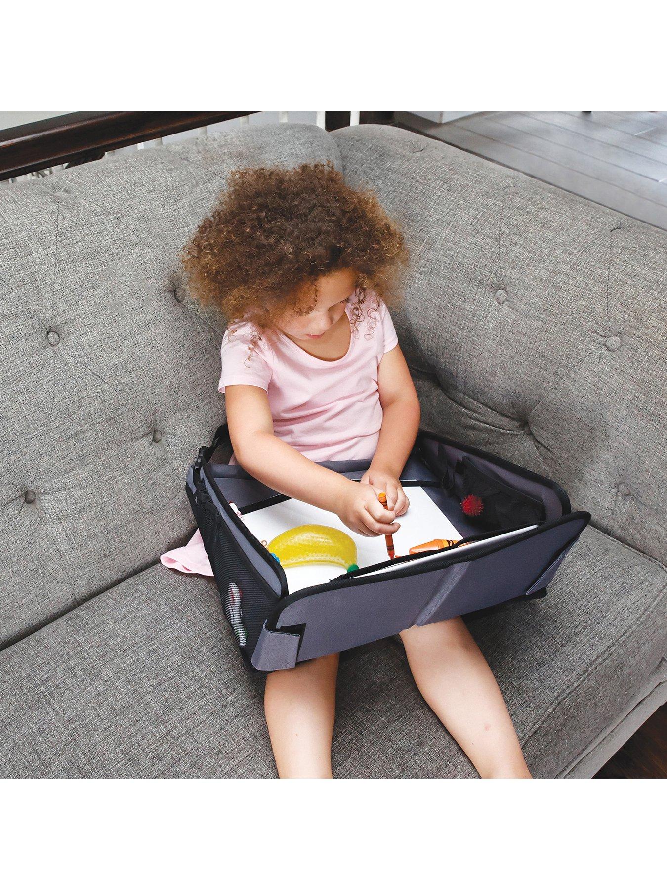  image of dreambaby-on-the-go-extra-large-car-tray-table-with-tablet-holder-storage-pockets-amp-carry-strap-black