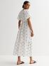  image of new-look-white-daisy-embroidered-puff-sleeve-midi-dress