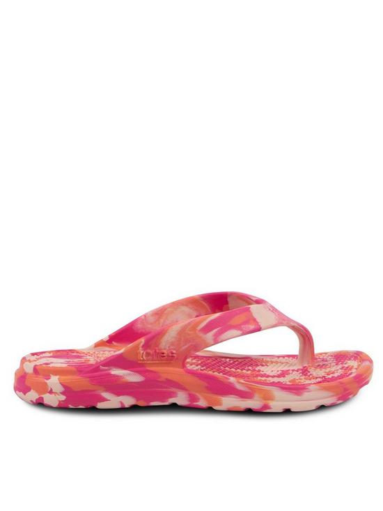 front image of totes-ladies-solbounce-toe-post-sandal-pink