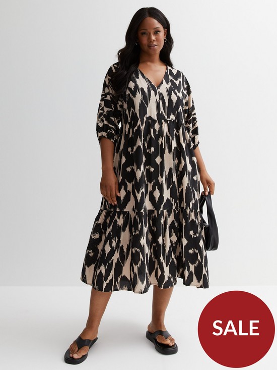 front image of new-look-curvesnbspabstract-v-neck-midi-dress-print