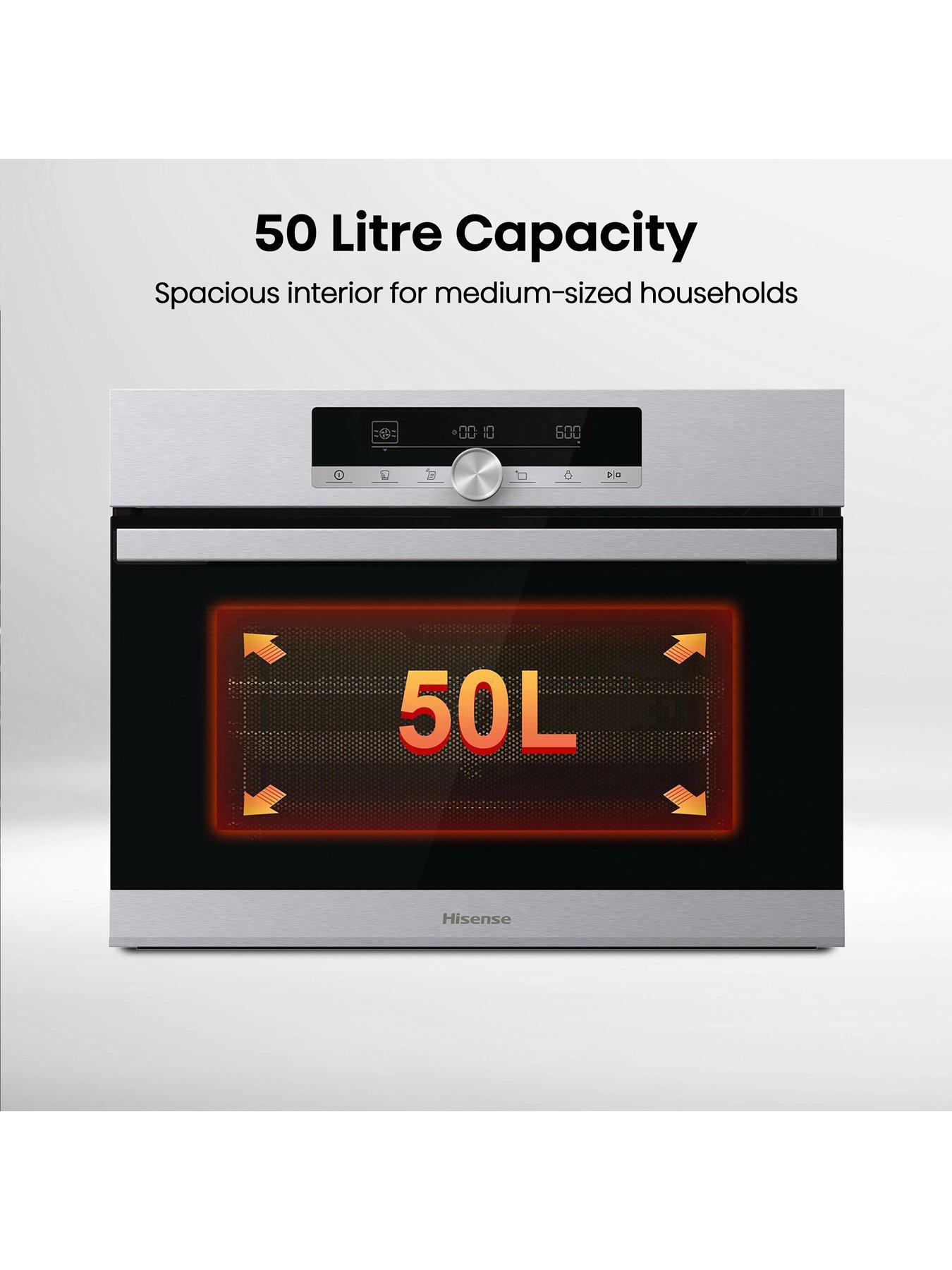  image of hisense-bim44321ax-built-in-compact-electric-single-oven-with-microwave-function-stainless-steel