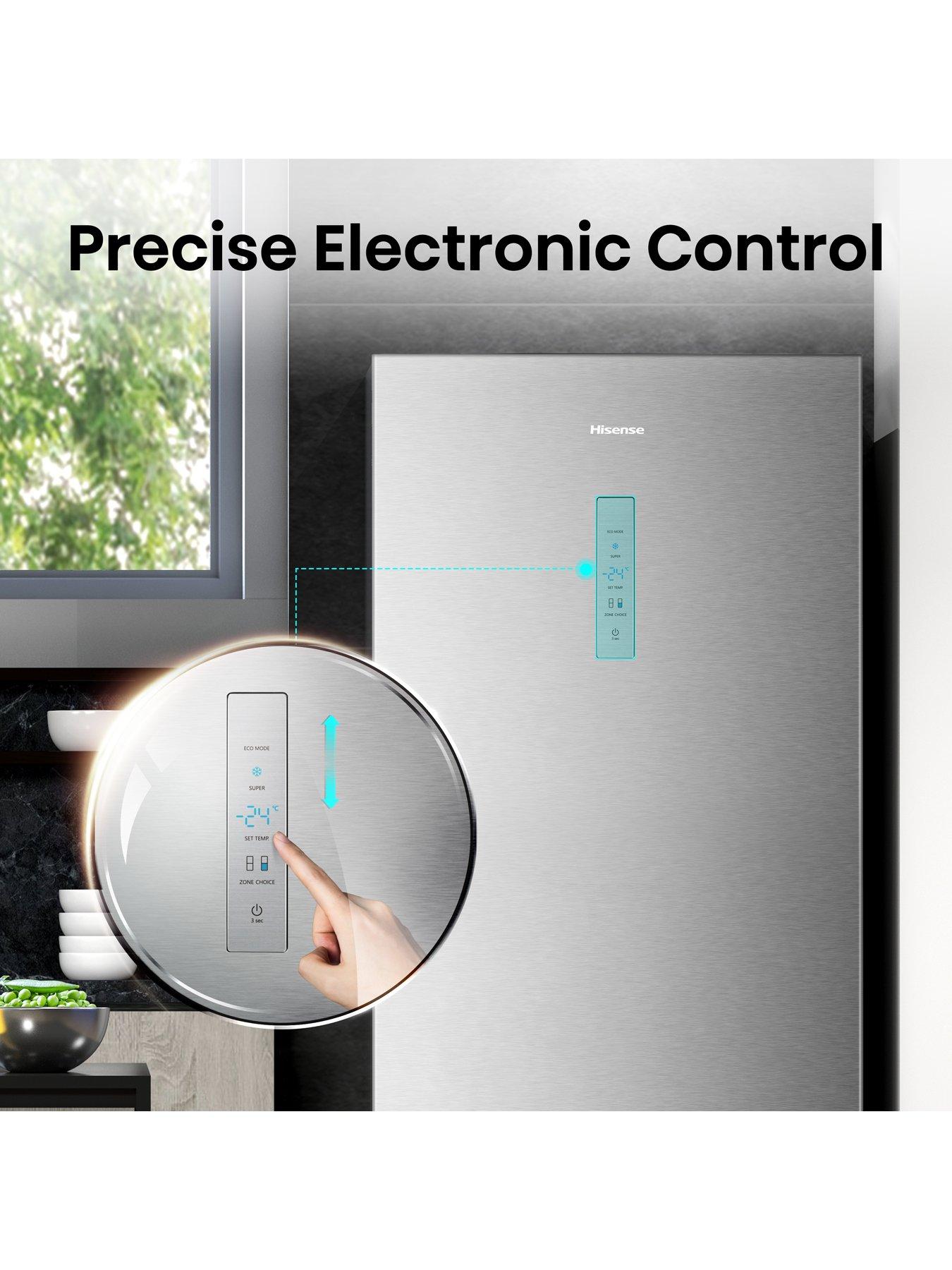  image of hisense-rb645n4bie-6040-704cm-widenbspfrost-free-fridge-freezer-stainless-steel