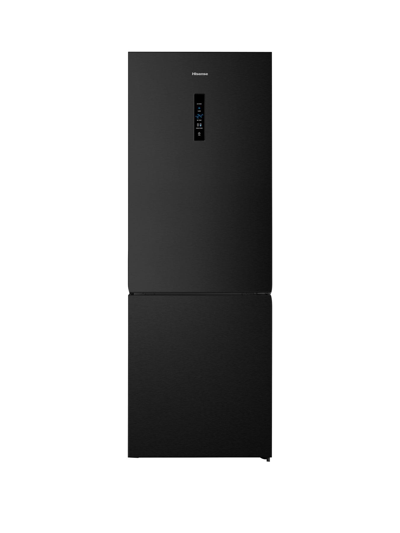 Hisense RB435N4BFE 60cm Wide 70/30 Frost-Free Fridge Freezer - Black /  Stainless Steel