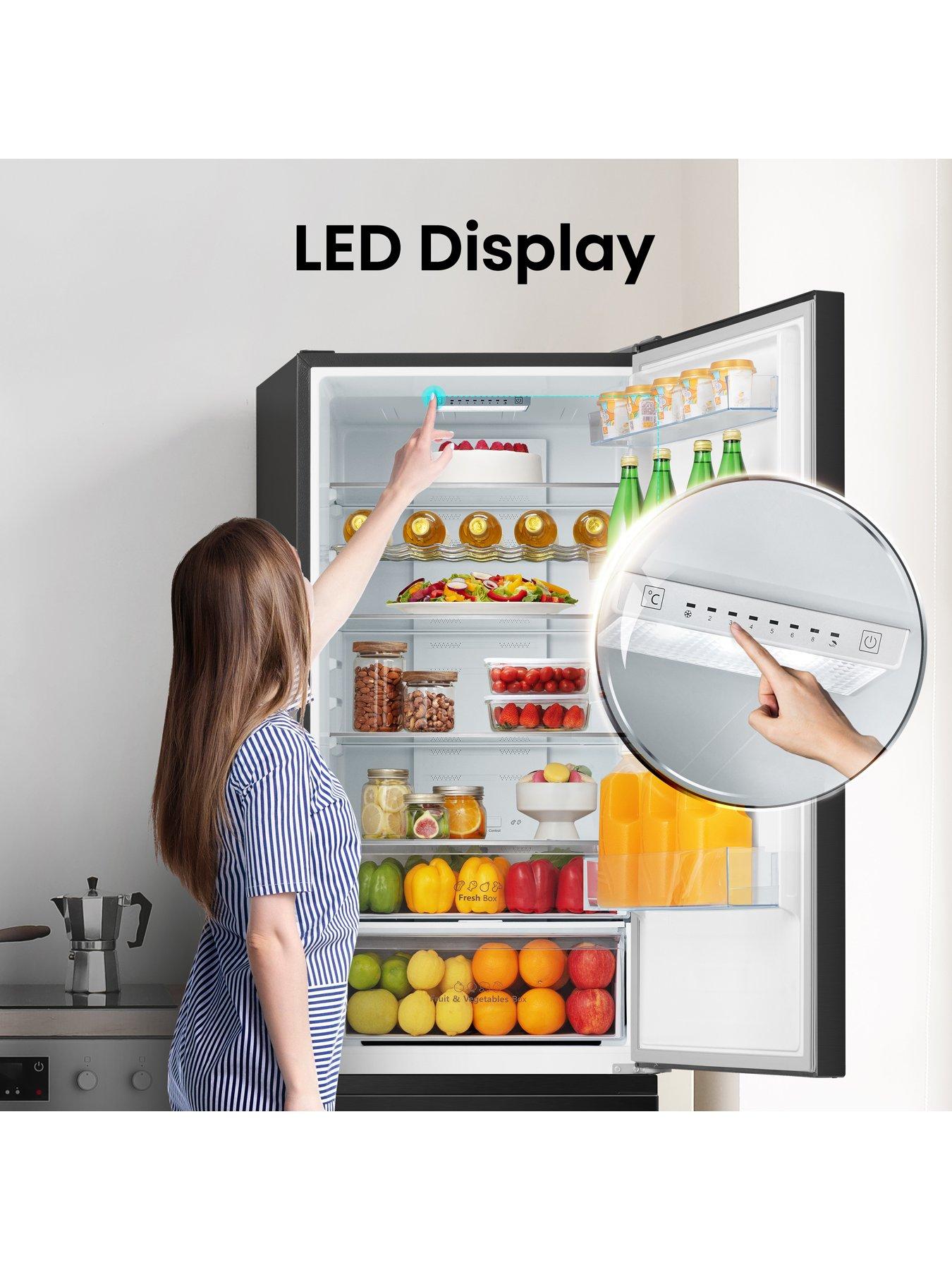  image of hisense-rb435n4bfe-60cm-widenbsp7030-frost-free-fridge-freezer-black-stainless-steel